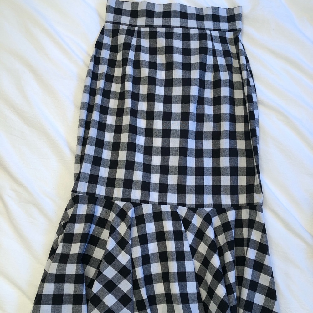 Gingham midi skirt